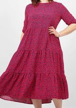 Load image into Gallery viewer, Animal Print Tiered Dress - Pink
