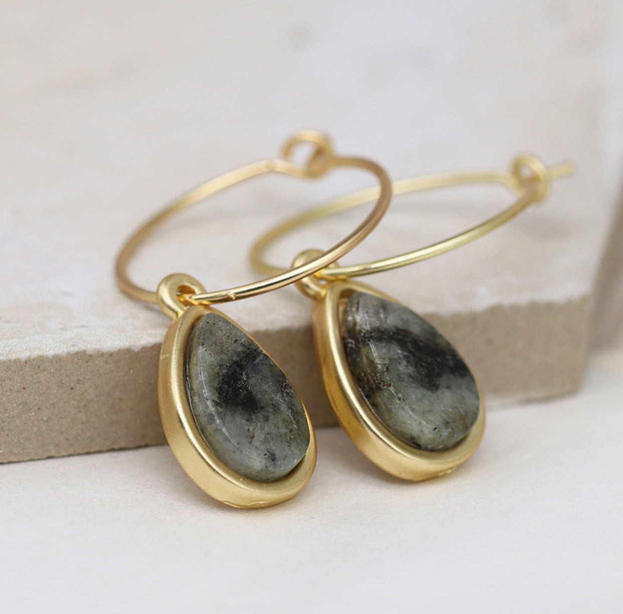 Earrings - Smokey Agate Teardrop