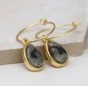 Earrings - Smokey Agate Teardrop
