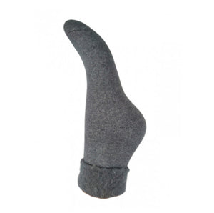 Plain Wool Blend Cuff Socks (Size 4-7)