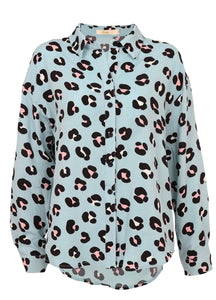 Long Sleeve Shirt - Pale Blue Leopard