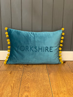 Load image into Gallery viewer, Velvet Yorkshire Pompom Cushion
