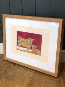 Framed Ilkley Cow & Calf Picture