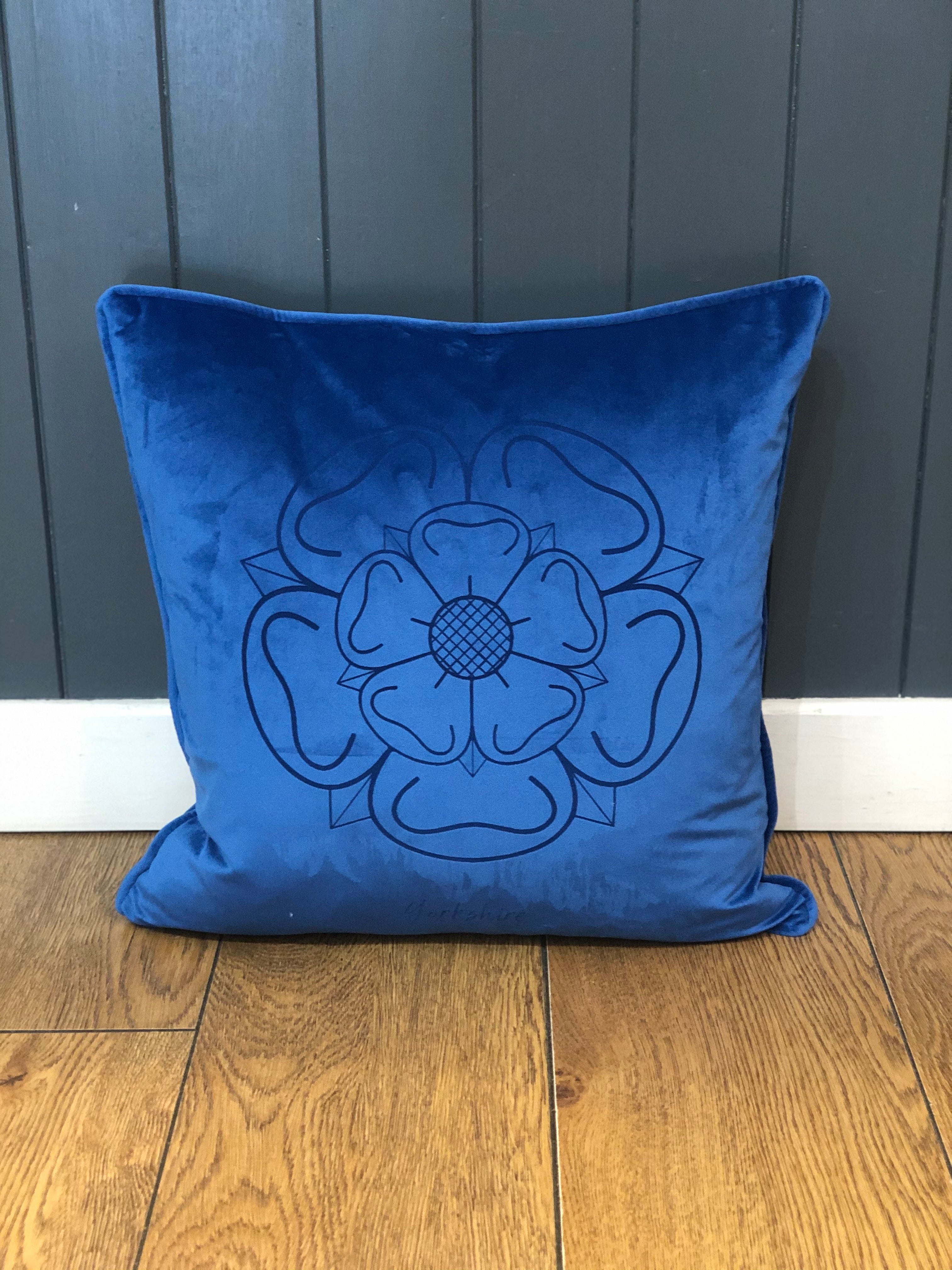 Velvet Yorkshire Rose Cushion