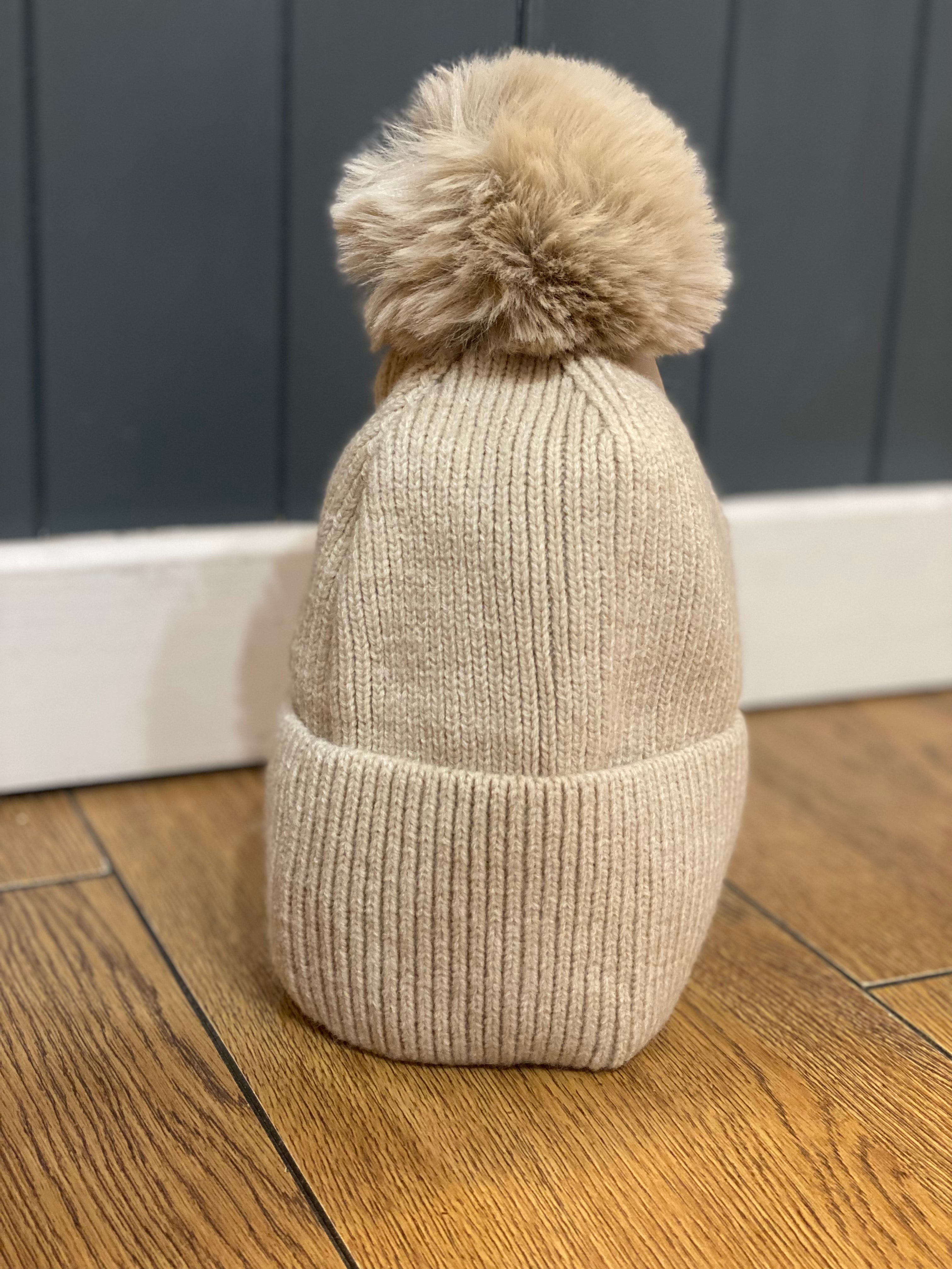 Cashmere Mix Pom Pom Hat