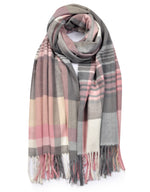 Load image into Gallery viewer, Zig-Zag check Cashmere Mix Scarf
