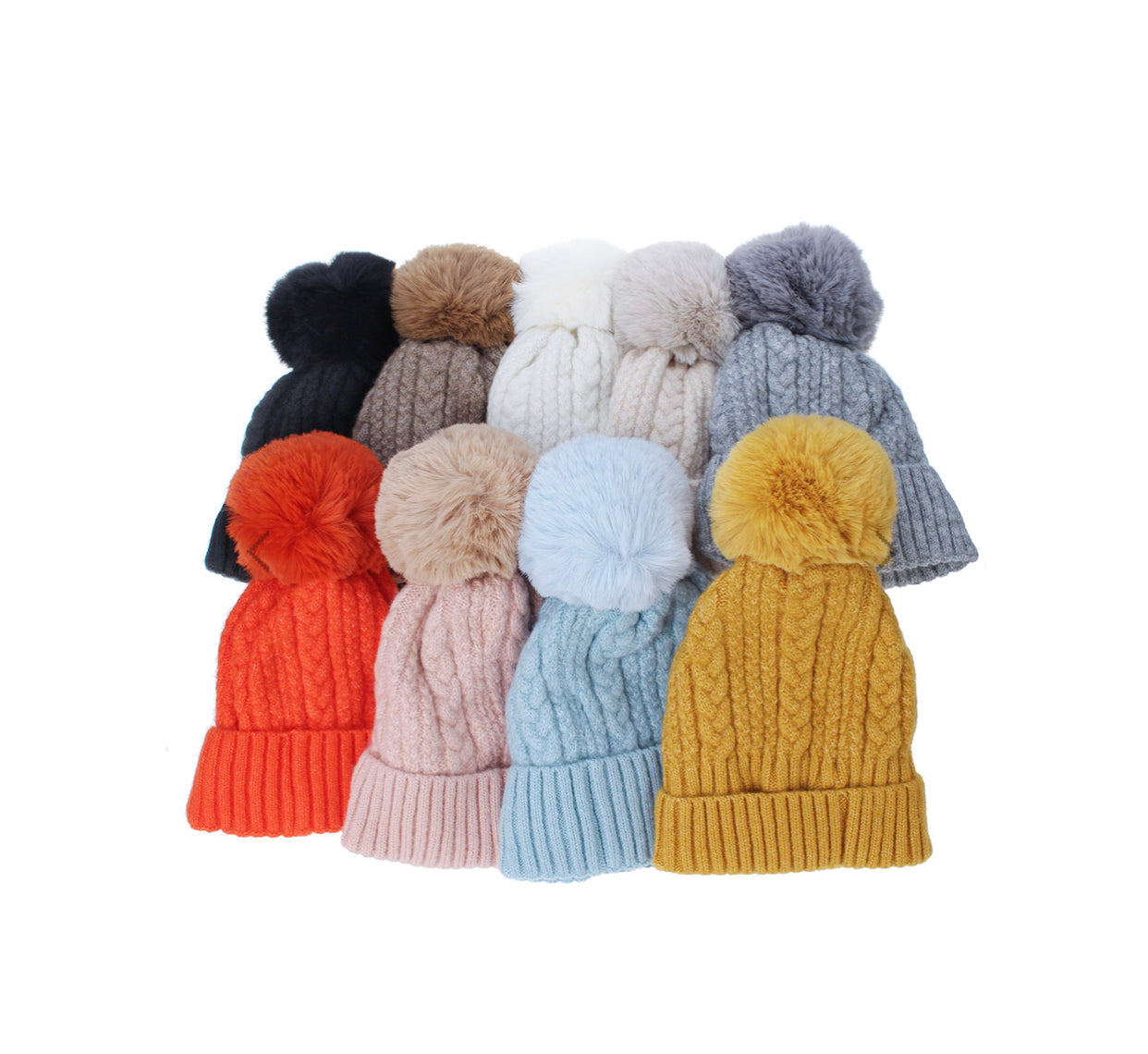 Cashmere Mix Cable Knit Hat