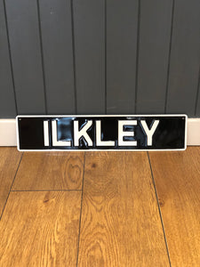 'Ilkley' Enamel Sign