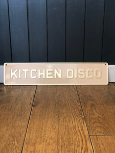 Kitchen Disco Enamel Sign