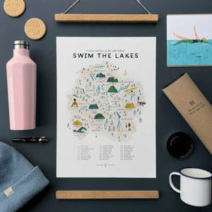 A3 Swim The Lakes Print