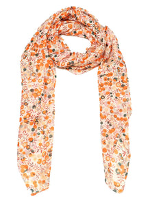 Patterned Scarf - Coral Ditsy Floral