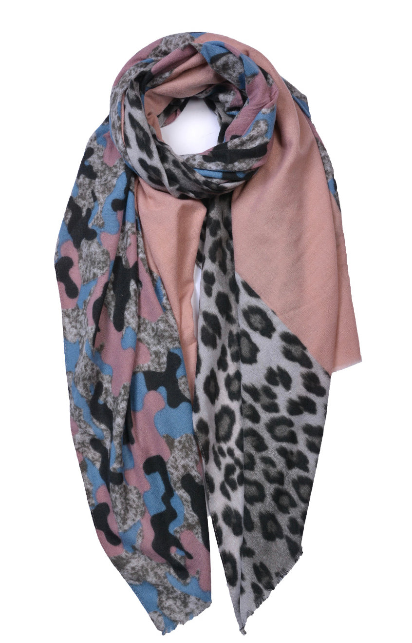 Leopard Cashmere Mix Scarf