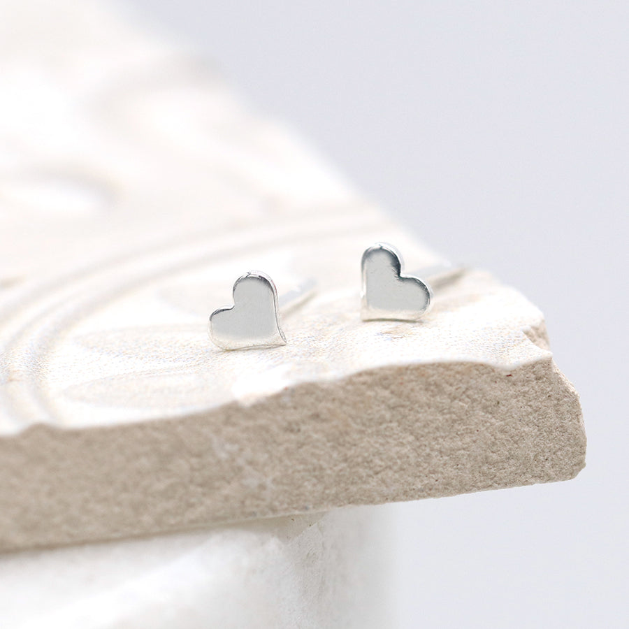 Silver Studs - Tiny Hearts