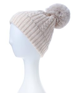Cashmere Mix Cable Knit Hat