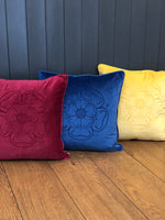 Load image into Gallery viewer, Velvet Yorkshire Rose Cushion
