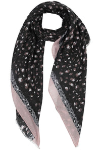Patterned Scarf - Black Leopard