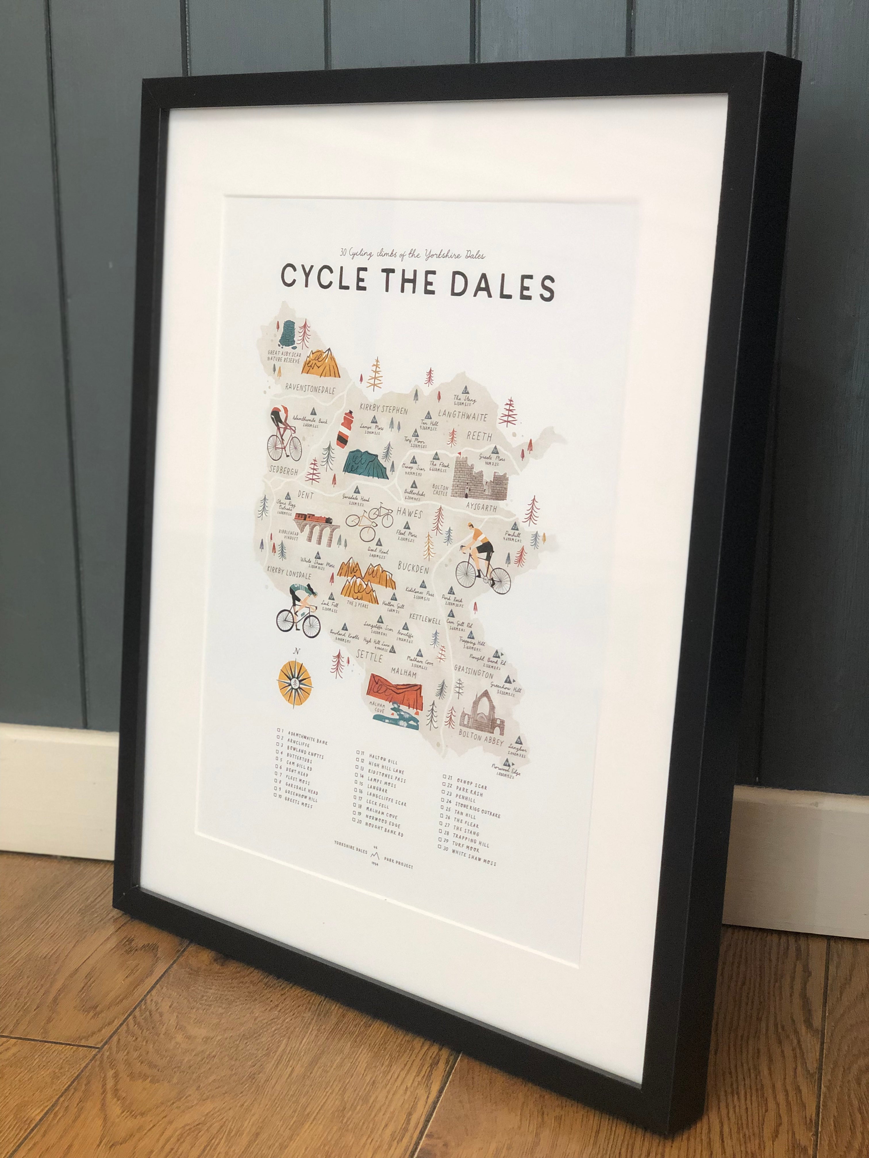 Cycle The Dales - Framed