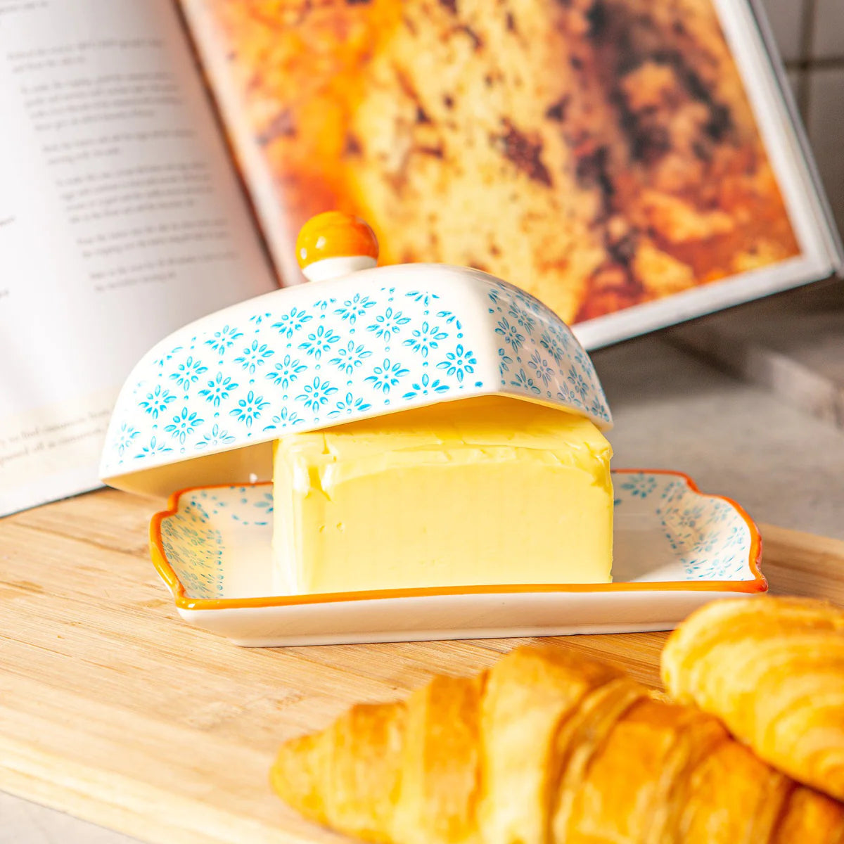 Patterned Butter Dish