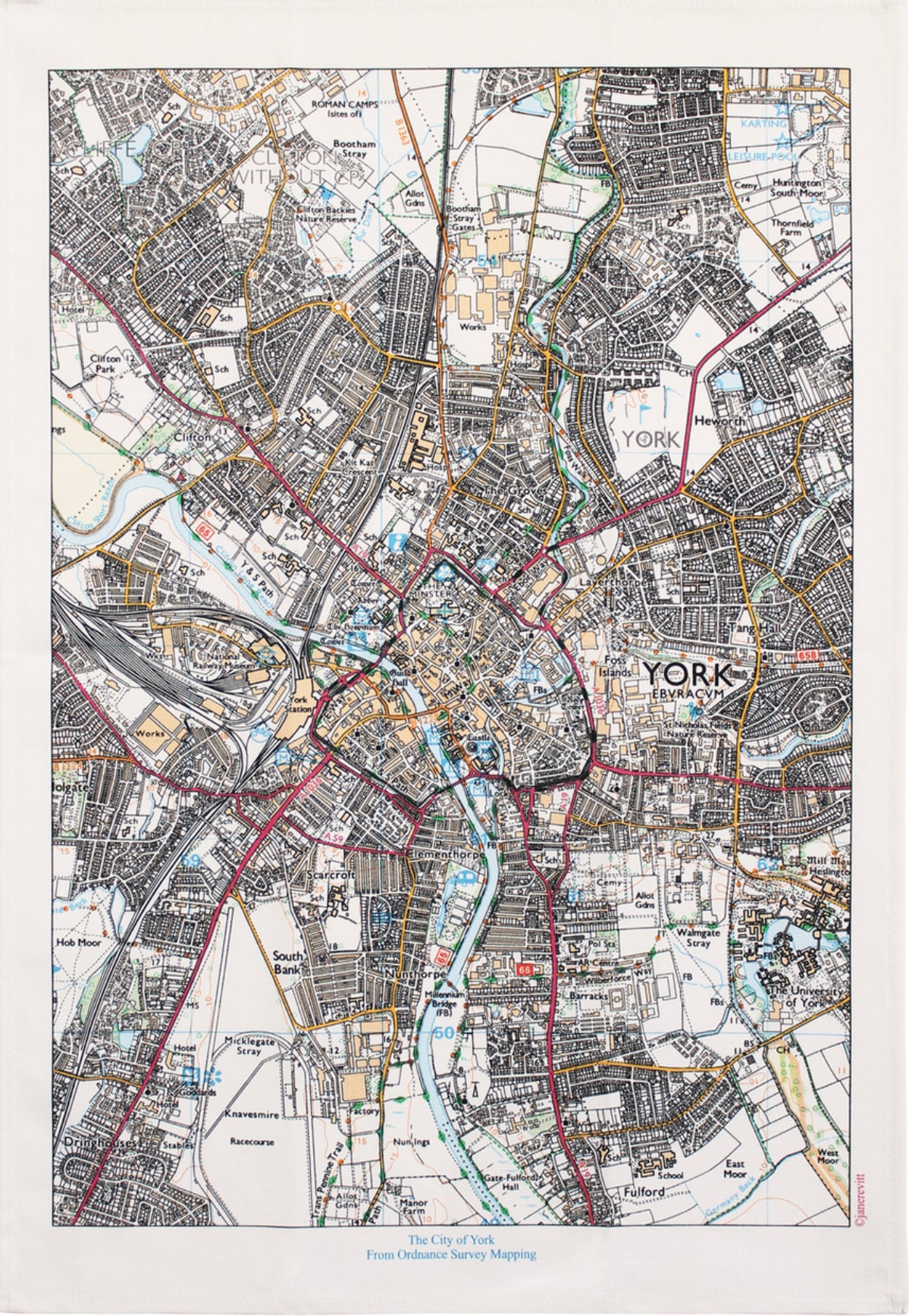Map Tea Towel
